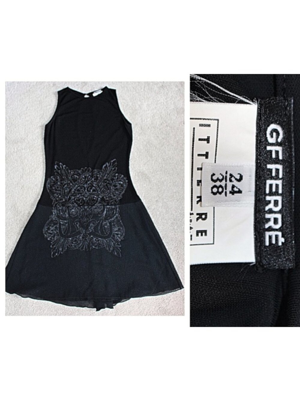 Gianfranco Ferre (DIOR) - Vintage Jersey Disco-Style Fit & Flare Dress - 38 or S - Picture 2 of 9
